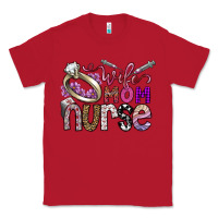 Red wife mom nurse Classic Tee - SublimationCraftShop