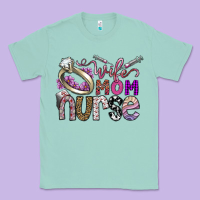 Wife Mom Nurse Classic Tee Designed By Sublimationcraftshop