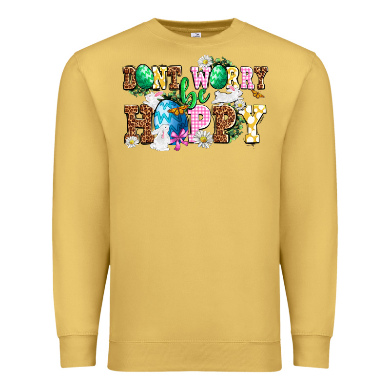 Easter Day Don't Worry Be Hoppy Premium Sweatshirt by OliviaCreatesArt | Teevron
