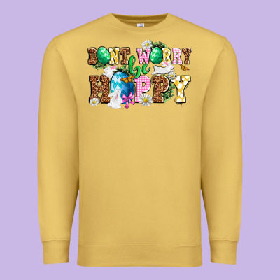 Easter Day Don't Worry Be Hoppy Premium Sweatshirt Designed By Oliviacreatesart