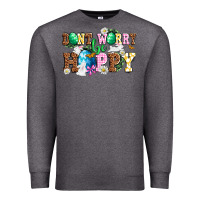 Charcoal Heather Easter Day Don't worry be hoppy Premium Sweatshirt - OliviaCreatesArt