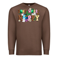 Chestnut Easter Day Don't worry be hoppy Premium Sweatshirt - OliviaCreatesArt