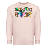 Pale Pink Easter Day Don't worry be hoppy Premium Sweatshirt - OliviaCreatesArt