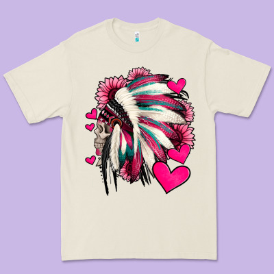 Indian Headdress With Hearts Valentine's Day Premium Tee Designed By Jasminsmagicworld