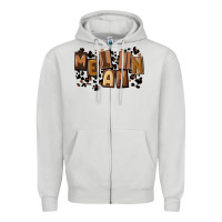 Dove Grey melanin with leopard Zipper Hoodie - CowGirlArtShop