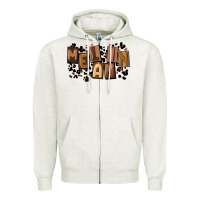 Oatmeal Heather melanin with leopard Zipper Hoodie - CowGirlArtShop