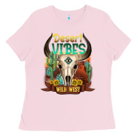 Bubblegum Pink desert vibes wild west Ladies Tee - NancyCooperArtShop