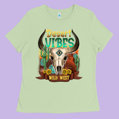 Desert Vibes Wild West Ladies Tee Designed By Nancycooperartshop