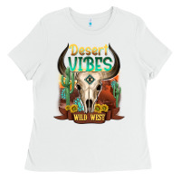 White desert vibes wild west Ladies Tee - NancyCooperArtShop
