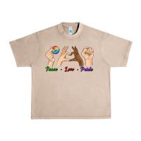 French Oak Peace Love Pride Urban Heavy Tee - BundleAndBundleShop