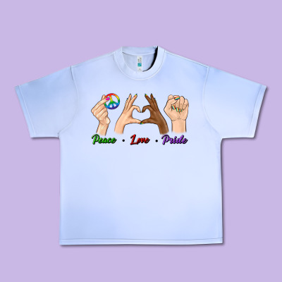 Peace Love Pride Urban Heavy Tee Designed By Bundleandbundleshop