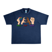 Navy Peace Love Pride Urban Heavy Tee - BundleAndBundleShop