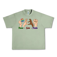 Oil Green Peace Love Pride Urban Heavy Tee - BundleAndBundleShop