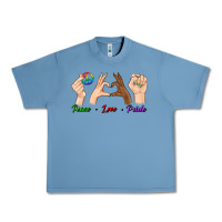 Pebble Blue Peace Love Pride Urban Heavy Tee - BundleAndBundleShop