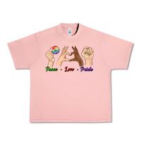 Salmon Peace Love Pride Urban Heavy Tee - BundleAndBundleShop