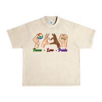 Sandshell Peace Love Pride Urban Heavy Tee - BundleAndBundleShop
