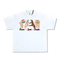 White Peace Love Pride Urban Heavy Tee - BundleAndBundleShop