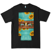 Black mom hereford cattle sunflowers on tooled leather slim can cooler Premium Tee - BarkalooDesign