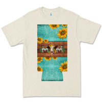 Bone mom hereford cattle sunflowers on tooled leather slim can cooler Premium Tee - BarkalooDesign