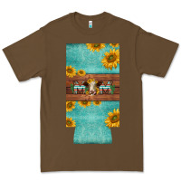 Cacao mom hereford cattle sunflowers on tooled leather slim can cooler Premium Tee - BarkalooDesign