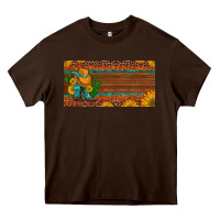 Chocolate Brown custom cowboy boots sunflowers and cactus license plate Heavy Core Tee - Artiststas