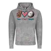 Peace Love Volleyball Vintage Hoodie | Teevron