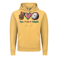 Vintage Mustard Peace Love Volleyball Vintage Hoodie - Jasminsmagicworld