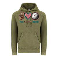 Vintage Olive Peace Love Volleyball Vintage Hoodie - Jasminsmagicworld