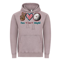 Vintage Zinc Peace Love Volleyball Vintage Hoodie - Jasminsmagicworld