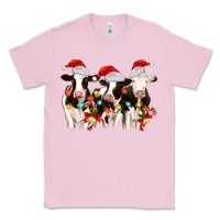 Bubblegum Pink christmas three cows Classic Tee - MaliasSmallBusiness