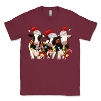 Burgundy christmas three cows Classic Tee - MaliasSmallBusiness