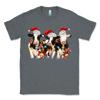Charcoal Heather christmas three cows Classic Tee - MaliasSmallBusiness