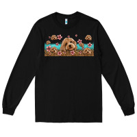 Black floral cockapoo Long Sleeve Tee - Jasminsmagicworld