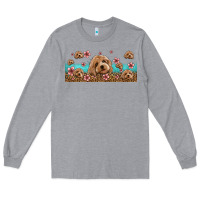 Heather Grey floral cockapoo Long Sleeve Tee - Jasminsmagicworld