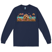 Navy floral cockapoo Long Sleeve Tee - Jasminsmagicworld