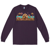 Plum floral cockapoo Long Sleeve Tee - Jasminsmagicworld