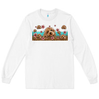 White floral cockapoo Long Sleeve Tee - Jasminsmagicworld