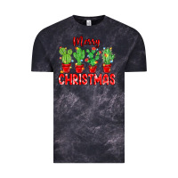 Cloud Black Merry Christmas Cactuses Vintage Tee - MaliasSmallBusiness