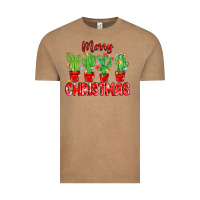 Vintage Coffee Merry Christmas Cactuses Vintage Tee - MaliasSmallBusiness