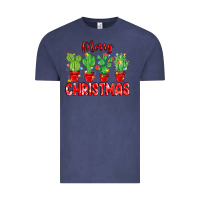Vintage Denim Merry Christmas Cactuses Vintage Tee - MaliasSmallBusiness