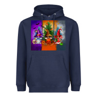 Navy halloween gnomes Heavyweight Hoodie - FaDigitalArtStudio