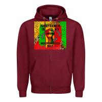 Burgundy juneteenth is my independence day Zipper Hoodie - CowGirlArtShop