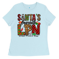 Baby Blue santa's favorite lpn Ladies Tee - Jasminsmagicworld