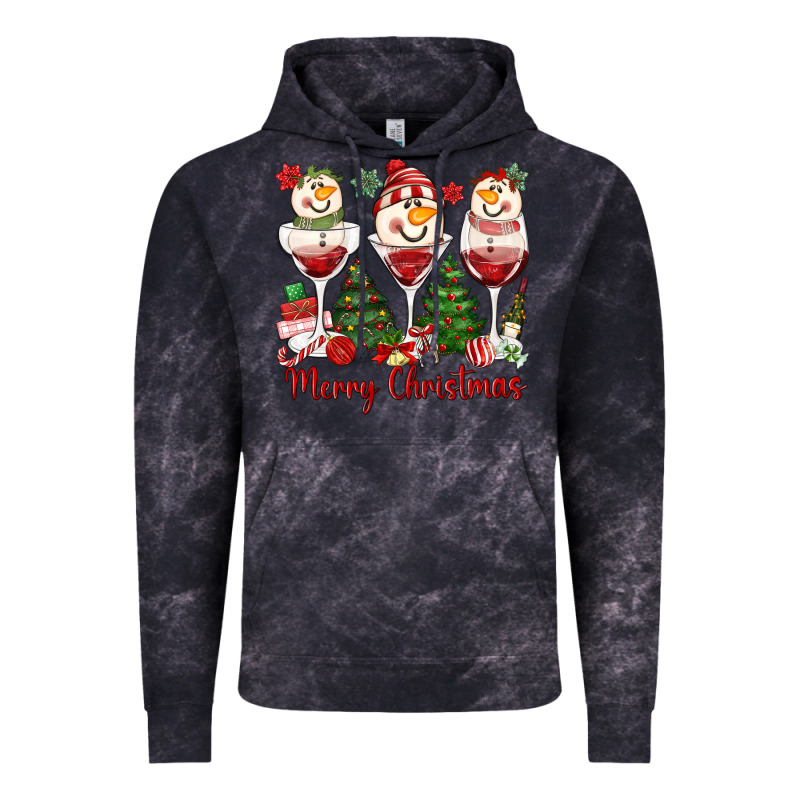 Merry Christmas Wine And Cocktails Vintage Hoodie by MaliasSmallBusiness | Teevron