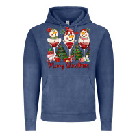 Vintage Denim merry christmas wine and cocktails Vintage Hoodie - MaliasSmallBusiness