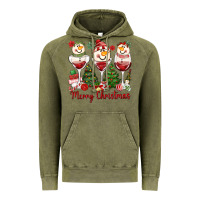 Vintage Olive merry christmas wine and cocktails Vintage Hoodie - MaliasSmallBusiness
