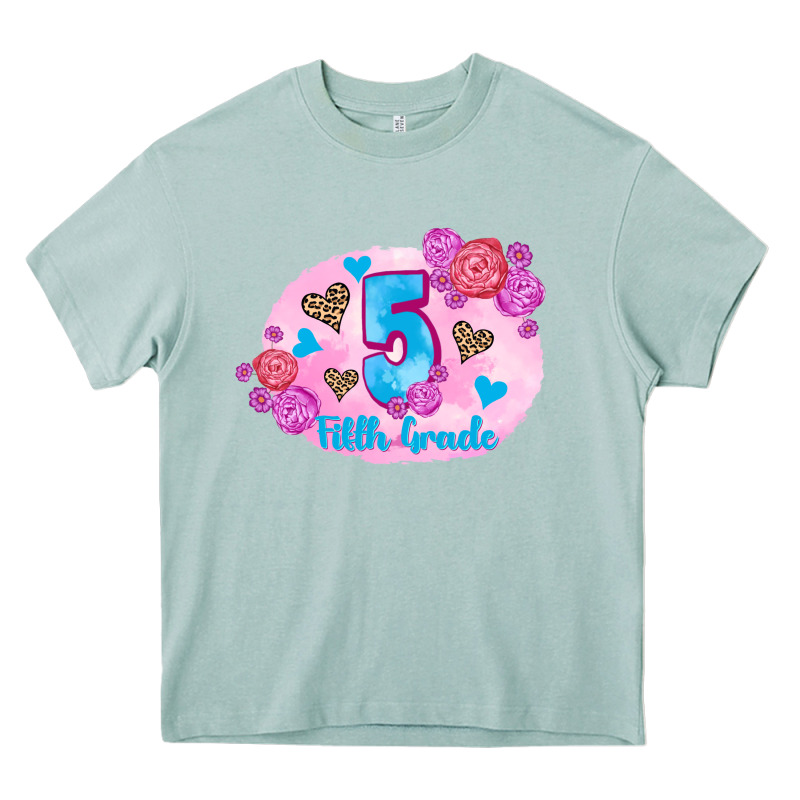 Back To School Flowers Fifth Grade 3200x2400 Heavy Core Tee by AdoDesignShop | Teevron