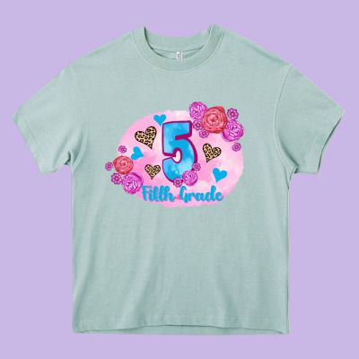 Back To School Flowers Fifth Grade 3200x2400 Heavy Core Tee Designed By Adodesignshop