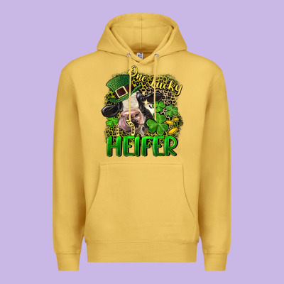 One Lucky Heifer Premium Hoodie Designed By Cowgirlartshop