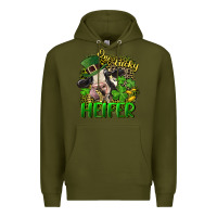 Army Green One lucky Heifer Premium Hoodie - CowGirlArtShop